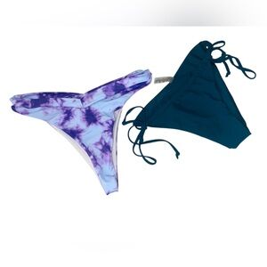 Purple Tie-Dye and Teal Bikini Bottoms